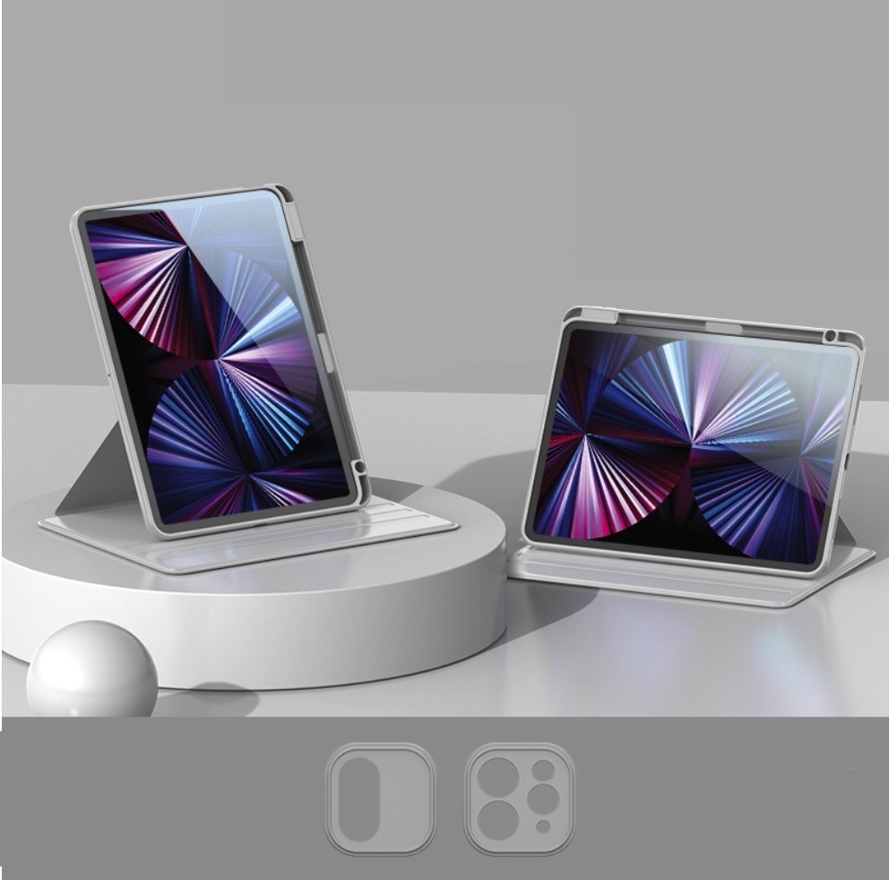Popular rotating transparent shell anti-fall suitable iPad protective case ([space gray] 360-degree rotation - acrylic back panel) (contact customer service after placing an order to confirm the iPad model)
