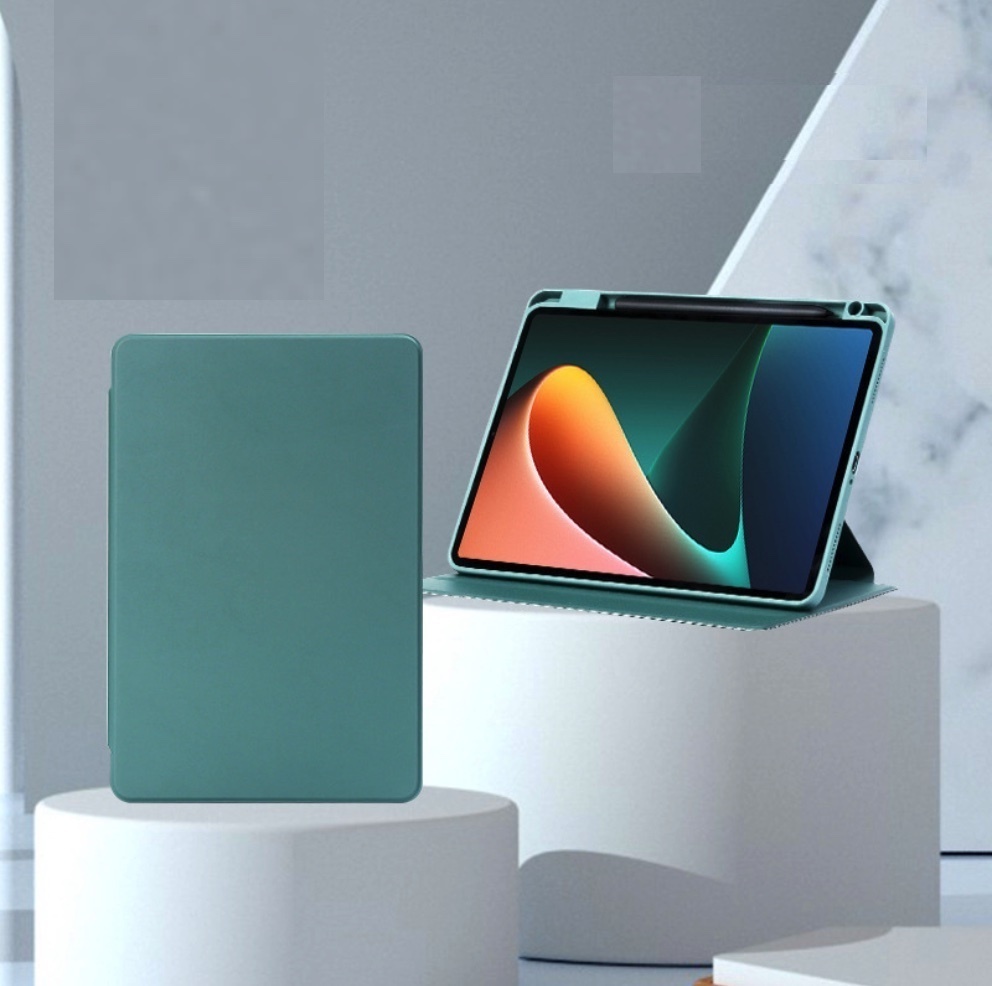 The popular rotatable anti-fall silicone is suitable for Xiaomi tablet series (pine needle green) (contact customer service after placing an order to confirm the Xiaomi tablet model)
