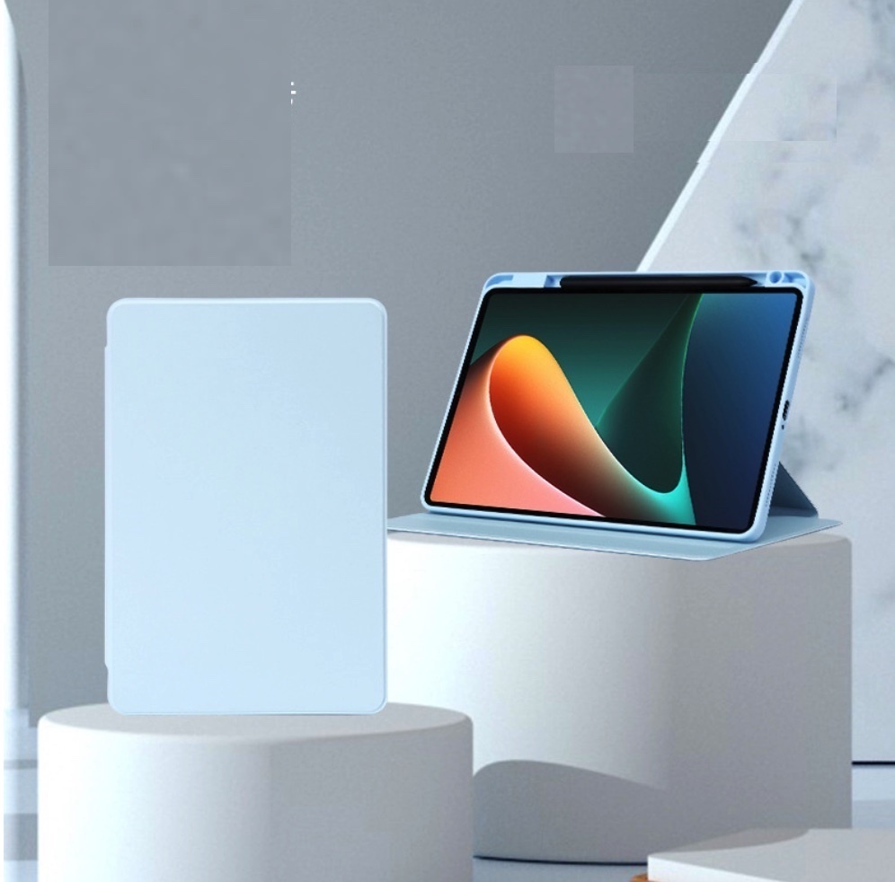 The popular rotatable anti-fall silicone is suitable for Xiaomi tablet series (white ice blue) (contact customer service after placing an order to confirm the Xiaomi tablet model)