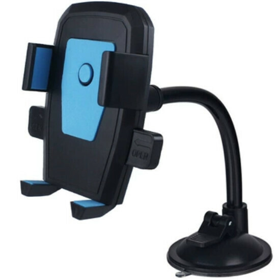 Popular multifunctional mobile phone navigation lazy holder [B11 suction cup for glass/full length 23cm/blue]