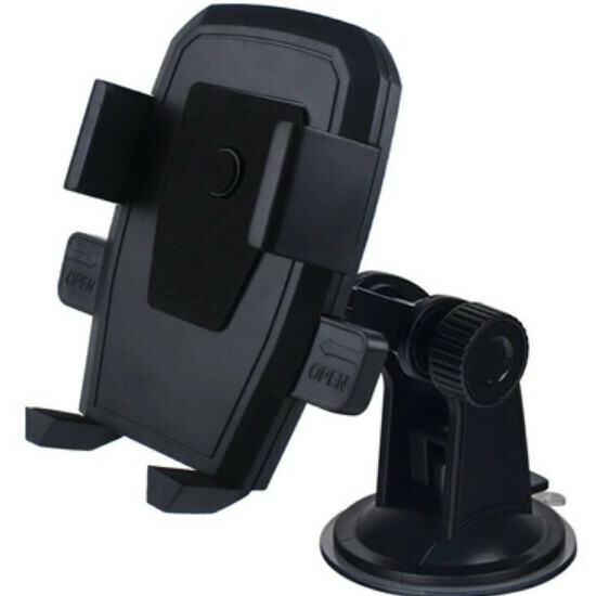 Popular multifunctional mobile phone navigation lazy holder [B12 suction cup for glass/full length 14cm/black]