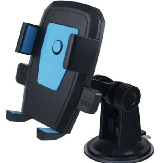 Popular multifunctional mobile phone navigation lazy holder [B12 suction cup for glass/full length 14cm/blue]