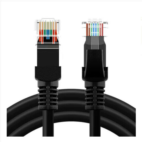 Hot recommended computer broadband connection cable [Black Gigabit-6 Category 6 full meter round network cable] [Length 20m]