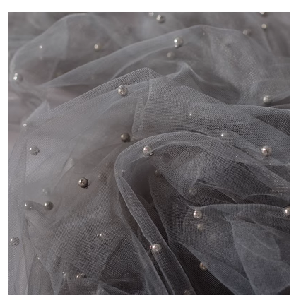 Hot recommended ins style mesh photography background props photography background cloth [silver beads gray gauze] size: 100*150cm