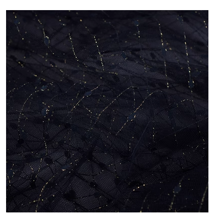 Hotly recommended ins style mesh photography background props Photography background cloth [gold thread dark blue gauze] Size: 100*150cm