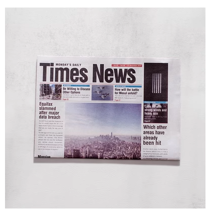 Popular Nordic English newspaper and magazine decoration props, background paper, gourmet cosmetics, photography props [Time original color 2 copies, 2 copies/4 pictures in total] Size: 38*53cm