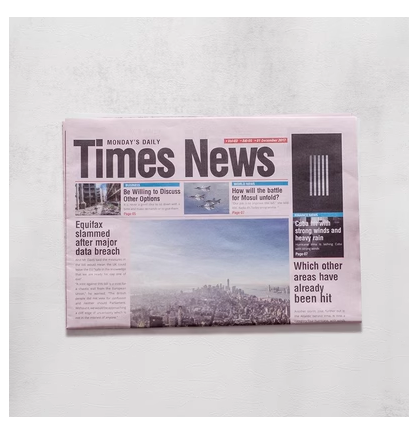 Popular Nordic English newspaper and magazine decoration props, background paper, gourmet cosmetics, photography props [Time light pink 2 copies, 2 copies/4 pictures in total] Size: 38*53cm