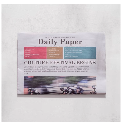 Popular Nordic English newspaper and magazine decoration props, background paper, gourmet cosmetics, photography props [Daily original color 2 copies/two copies/total 4 pictures] Size: 38*53cm