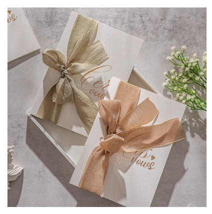 Hotly recommended ins style wedding photography vow card jewelry cosmetics shooting photo props background English card [military green + apricot pleated gauze belt]