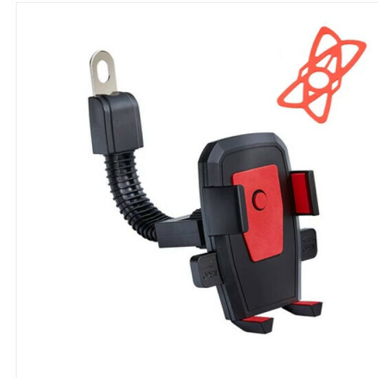 Hot push car mobile phone holder bracket [rearview mirror bracket = B5 red + strap]