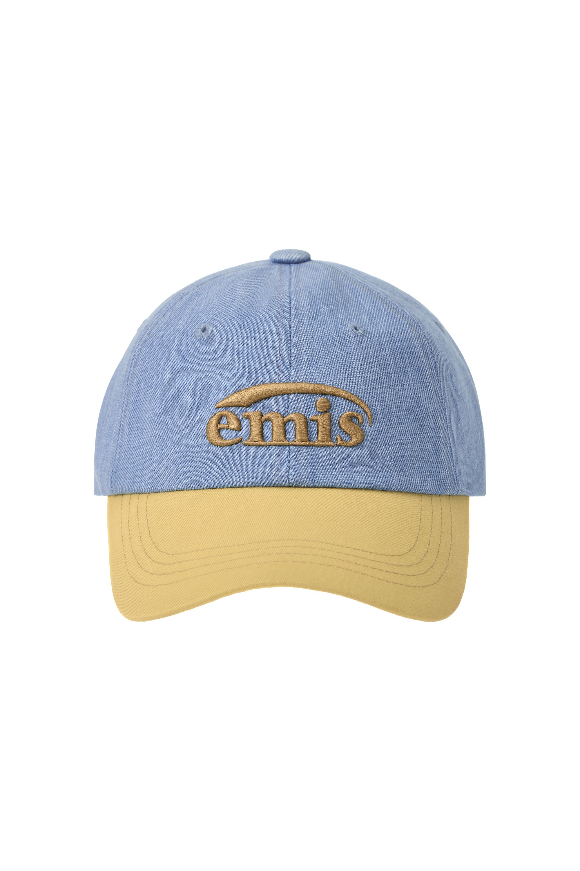 帽子 emis WASHED DENIM BALL CAP-BLUE/NAVY WASHED DENIM BALL CAP-BLUE/BROWN - EMIS