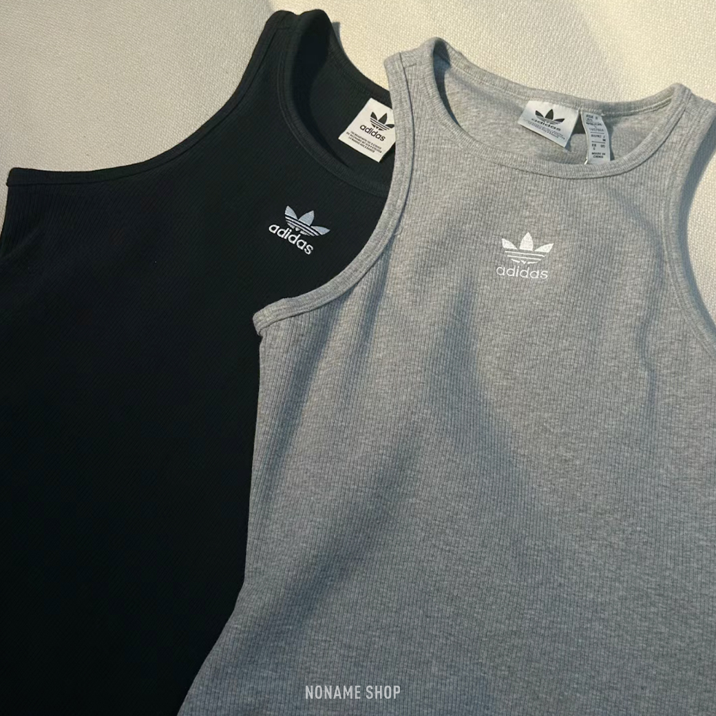 ADIDAS ORIGINAL 三葉草 削肩 羅紋 合身 連身裙 長裙 (女款)