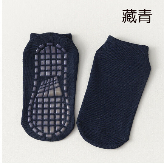 Playground Socks Sports Socks Non-Slip Socks (Navy Blue 6-10 yrs, Size 29-34)