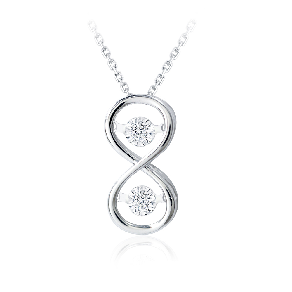 18K金無限靈動鑽石項鍊