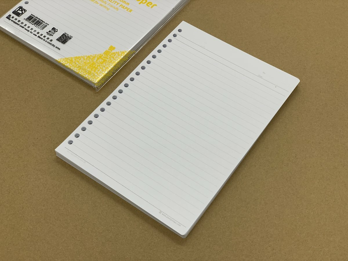 多致紙品 - A5 20孔 活頁雙面行線書寫紙, 1包 x 100張 【另有2、3、4孔選購】