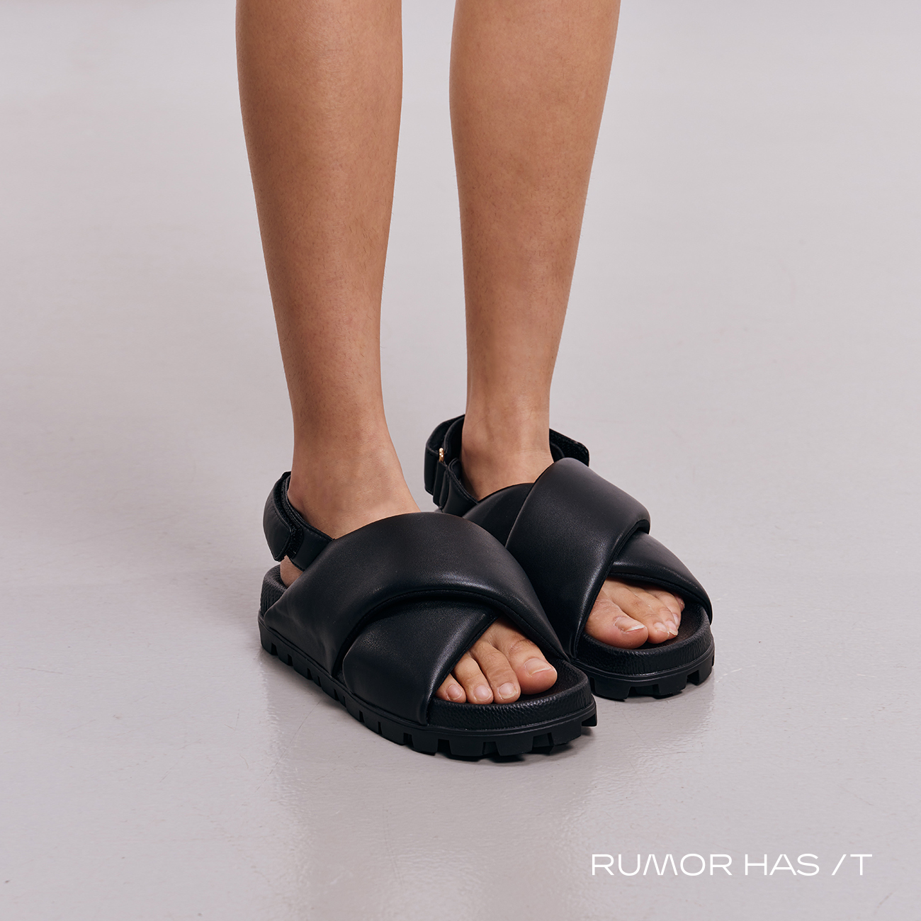 Leather Fluffy Sandals