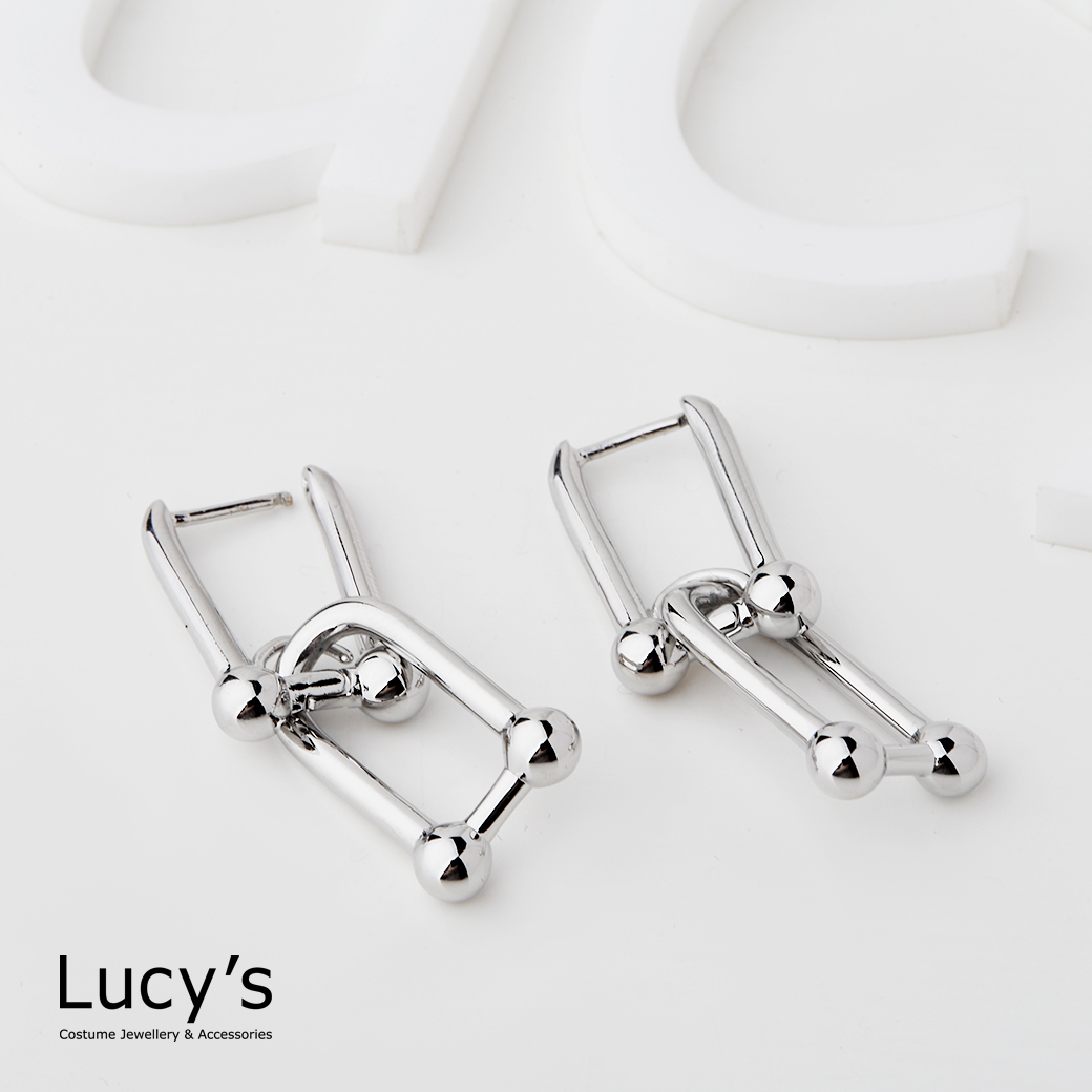 馬蹄垂墜 易扣耳環 二色 (116625/116626)