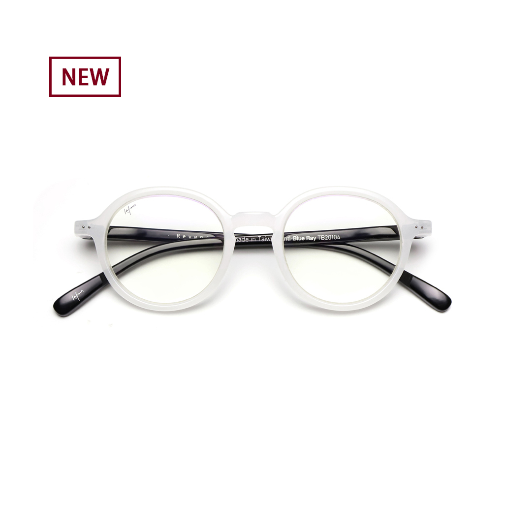 Round computer glasses 蔡司濾藍光眼鏡 - white-black