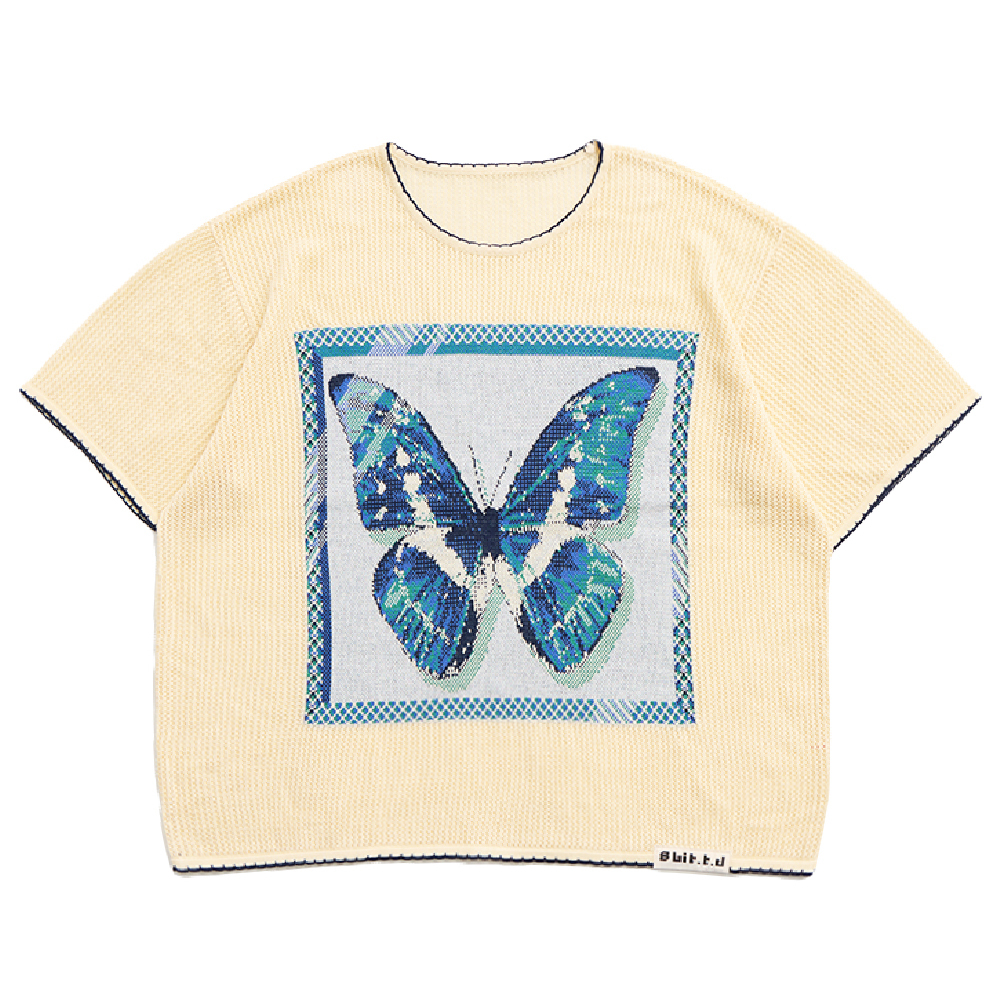 Helena Butterfly Specimen Short-sleeve Pointelle Top