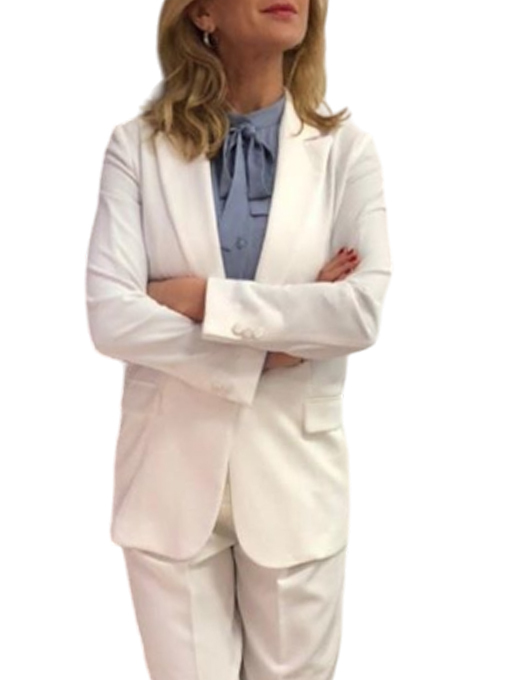 ATOS LOMBARDINI 軟料長版西裝外套 (白)