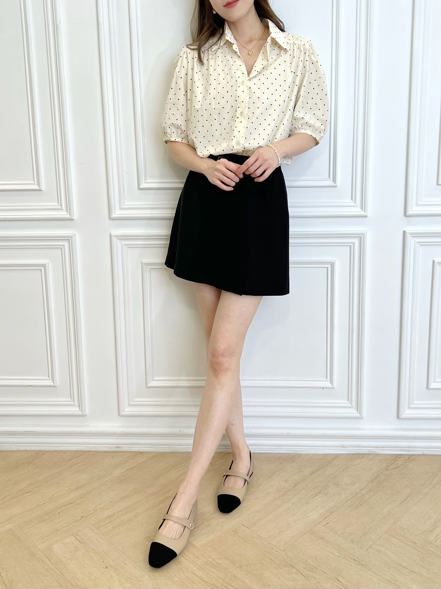 輕薄點點短袖襯衫