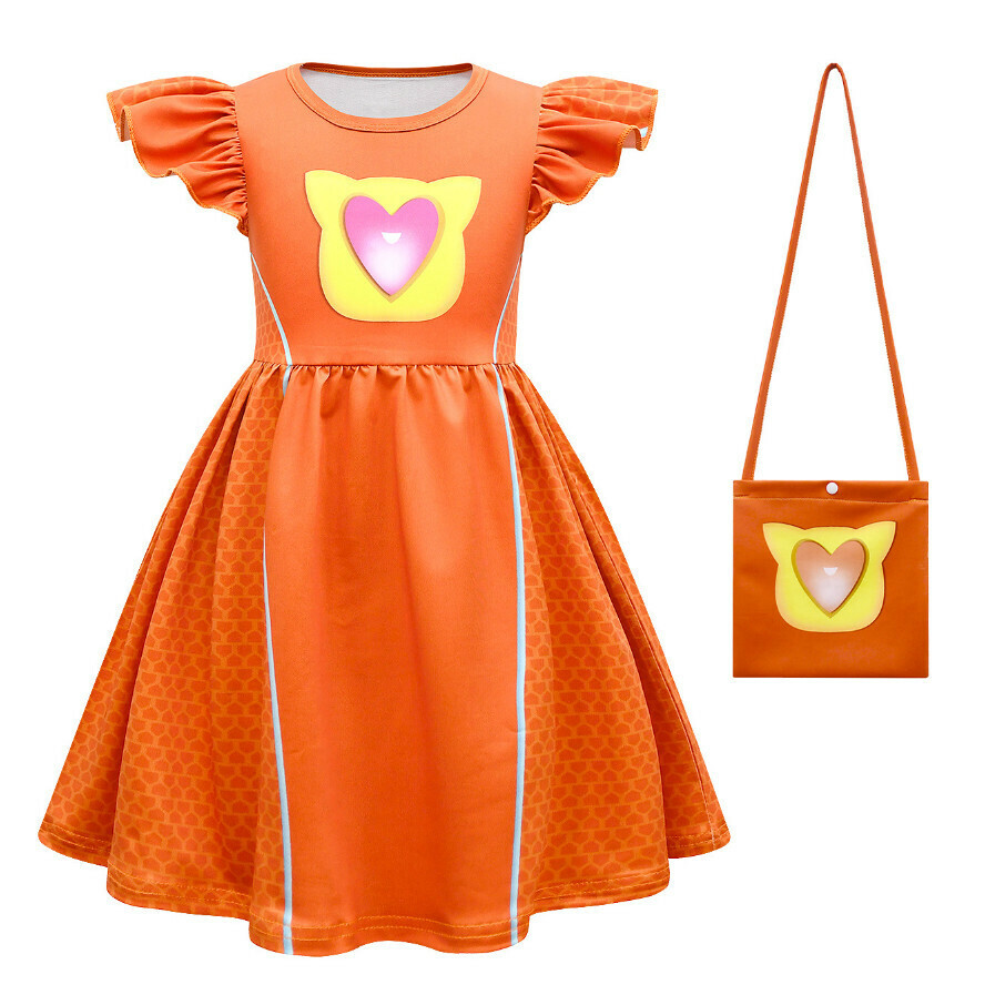 Hotly recommended flying sleeve jumpsuit (81331 orange + bag) (size: 100-150) (contact customer service after placing the order to confirm the delivery size)