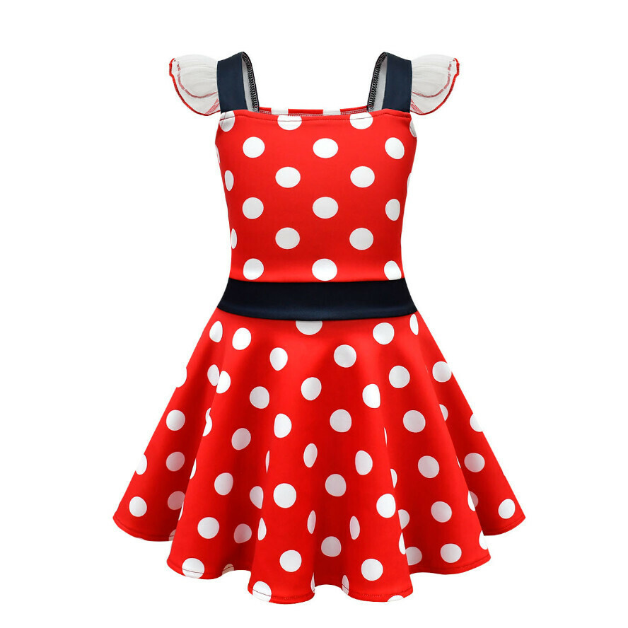Hot recommended polka dot dress (80784 red) (size: 90-140) (contact customer service after placing the order to confirm the delivery size)