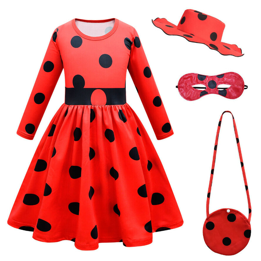 Hot recommended long-sleeved dress (81139 + bag mask hat) (size: 100-150) (contact customer service after placing the order to confirm the delivery size)