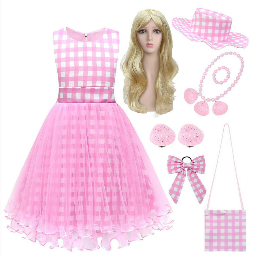 Hot recommended mesh skirt (81579 + wig hat bag earrings bracelet necklace bow hair accessories) (size: 100-150) (contact customer service after placing the order to confirm the delivery size)