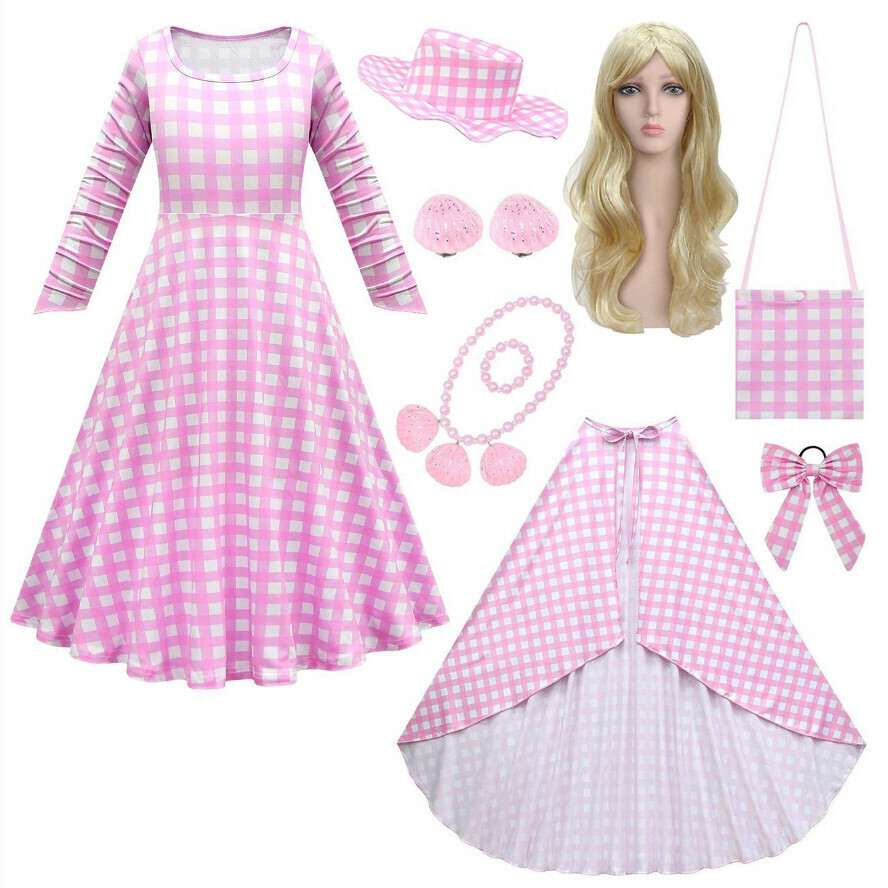 Hot recommended long-sleeved skirt suit (81502 + wig hat bag cloak earrings bracelet necklace bow hair accessories) (size: 100-150) (contact customer service after placing the order to confirm the delivery size)