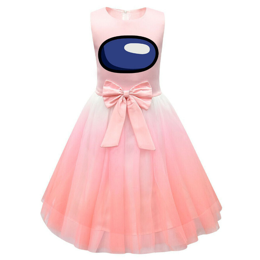 Popular mesh dress (80312 peach pink) (size: 100-150) (contact customer service after placing the order to confirm the delivery size)
