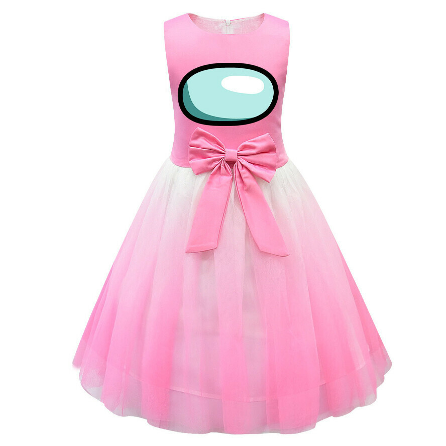 Popular mesh dress (80317 pink) (size: 100-150) (contact customer service after placing the order to confirm the delivery size)