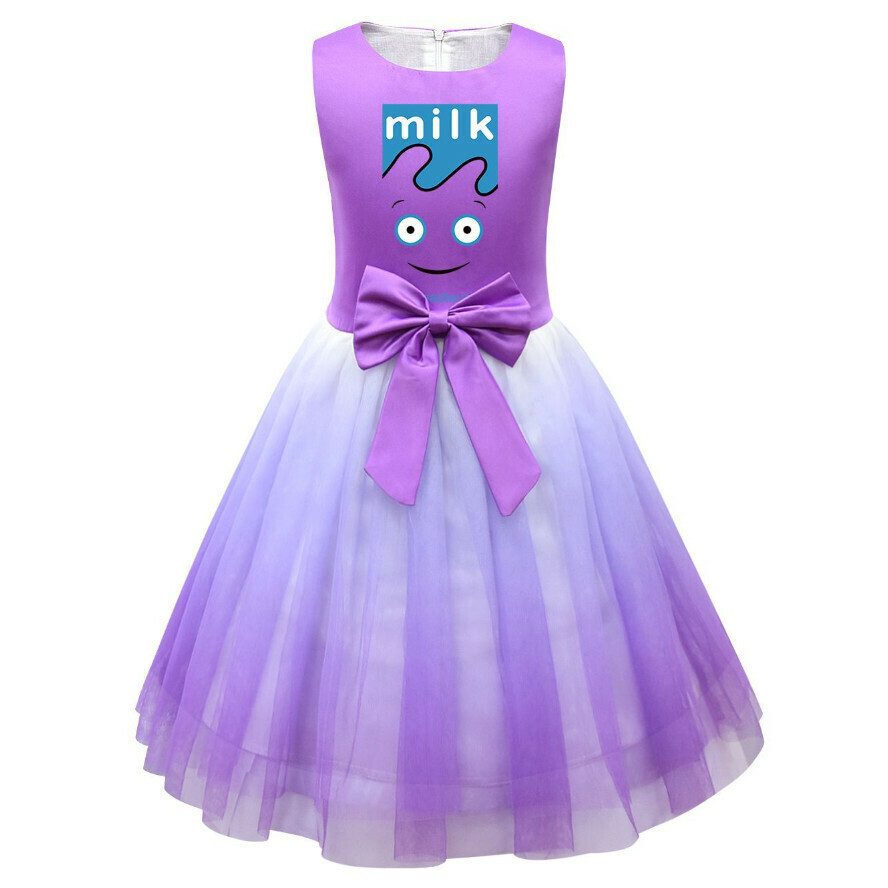 Popular sleeveless mesh skirt (81577 purple) (size: 100-150) (contact customer service after placing the order to confirm the delivery size)