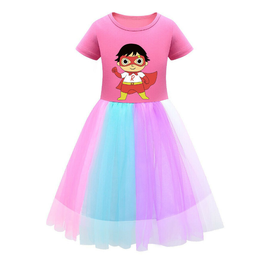 Popular children's dress (902 rose red) (size: 100-150) (contact customer service after placing the order to confirm the delivery size)