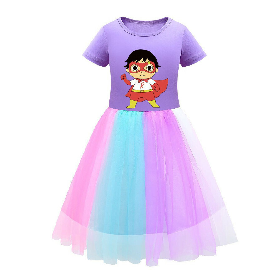 Popular children's dress (902 purple) (size: 100-150) (contact customer service after placing the order to confirm the delivery size)