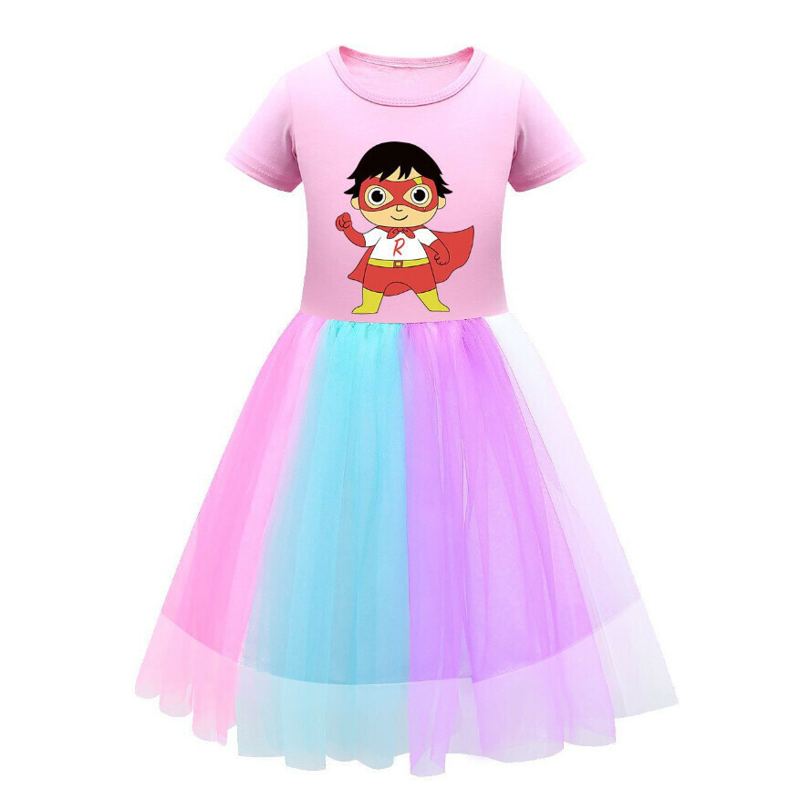 Popular children's dress (902 pink) (size: 100-150) (contact customer service after placing the order to confirm the delivery size)
