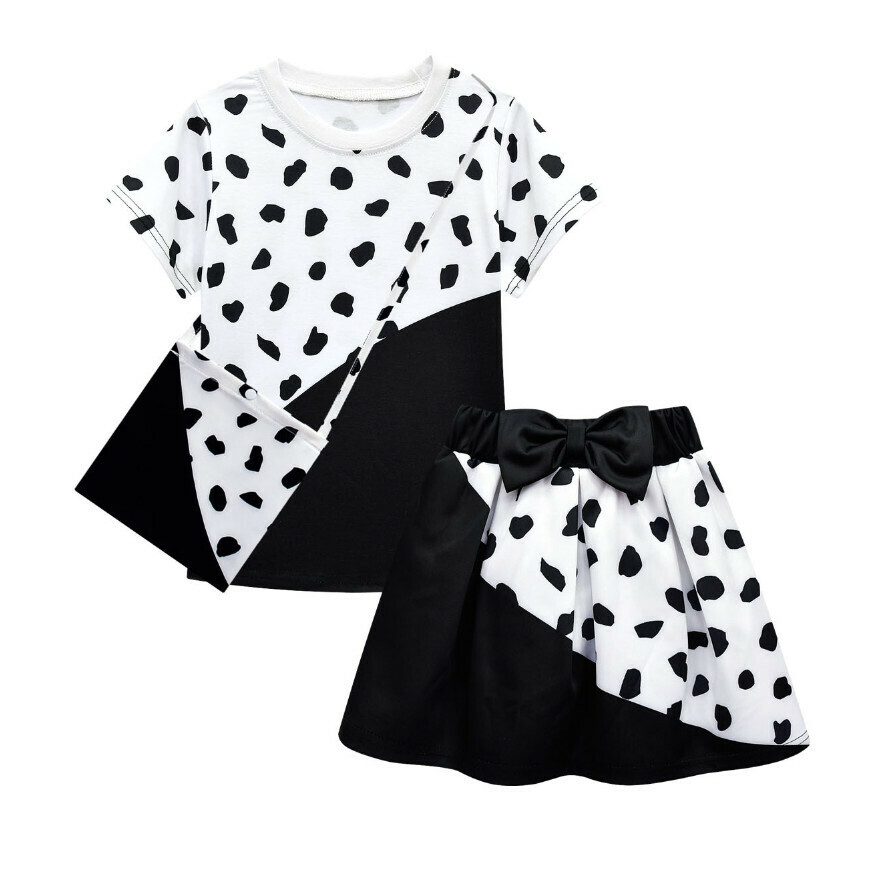 Popular short-sleeved skirt suit (3770+80365+bag) (size: 100-150) (contact customer service after placing the order to confirm the delivery size)