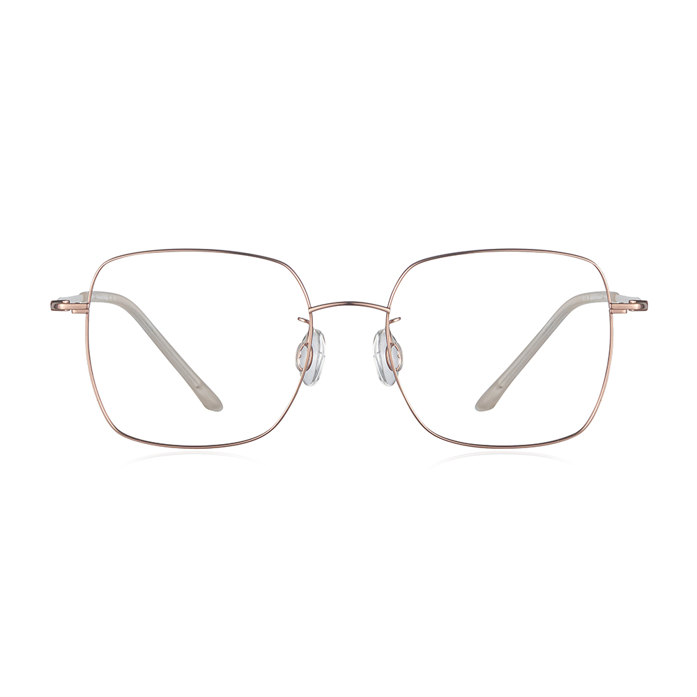 鈦金屬時尚魅力淑女款方框眼鏡-三色可選