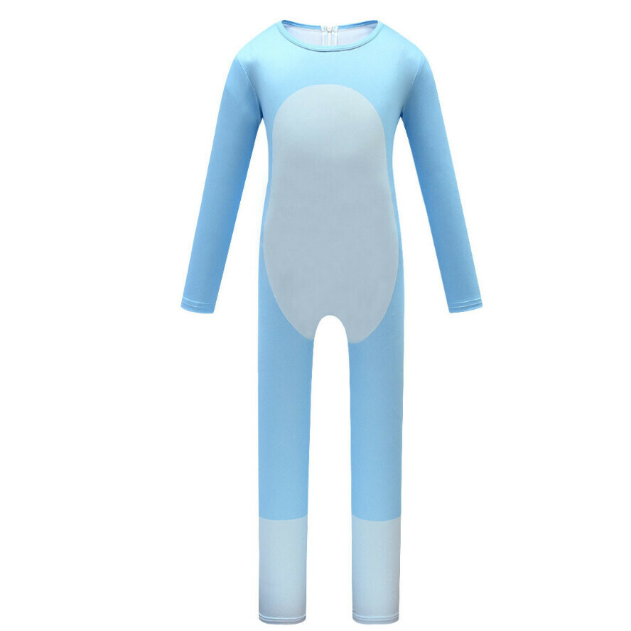 New tight-fitting jumpsuit (4546 blue) (size: 110-150) (contact customer service after placing the order to confirm the delivery size)