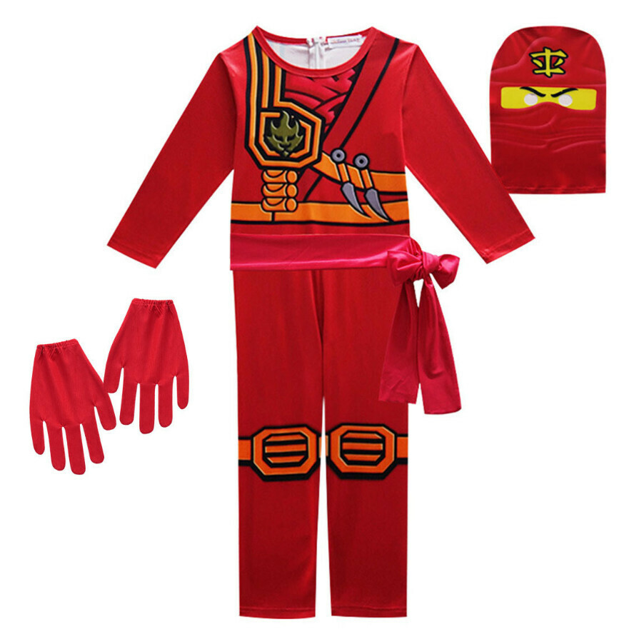 New Ninja Performance Costume (8819 Red + 173#) (Size: 110-140) (Contact customer service after placing the order to confirm the delivery size)