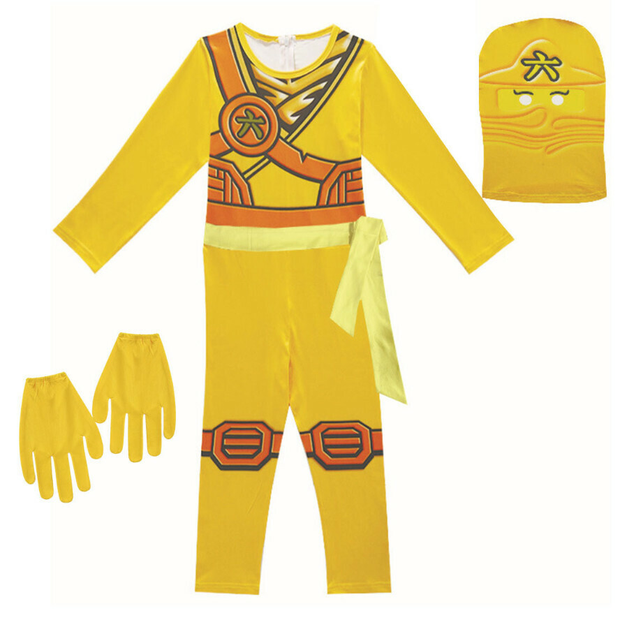 New Ninja Performance Costume (8819 Yellow + 173#) (Size: 110-140) (Contact customer service to confirm delivery size after placing order)