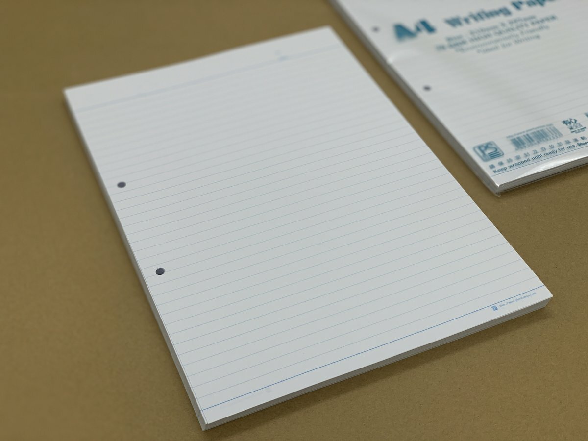 A4 2孔 活頁雙面行線書寫紙, 1包 x 100張【另有3、4孔選購】