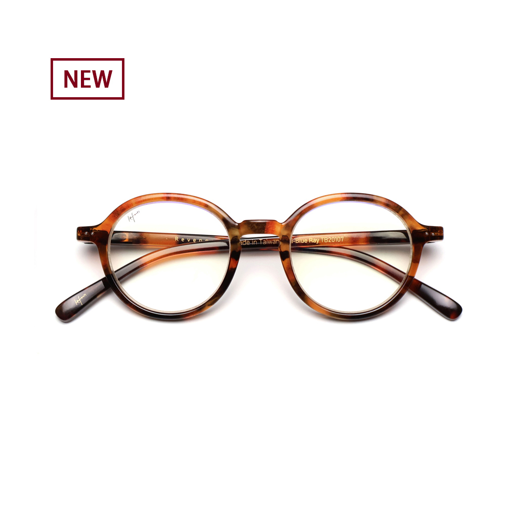 Round computer glasses 蔡司濾藍光眼鏡 - red brown