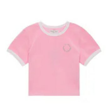 [S] MATIN KIM CIRCLE LOGO RINGER CROP TOP,WHITE/PINK, MK2411TS016MRD (SZZ445)