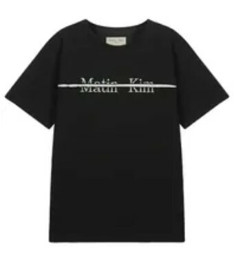 [S] MATIN KIM CUTTED LOGO LAYERED TOP,BLACK, MK2400TS003MBB (SZZ448)