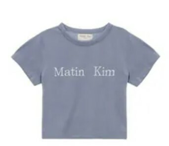 [S] MATIN KIM LOGO CROP TOP,SMOKE BLUE, MK2335TS041M0MB (SZZ451)