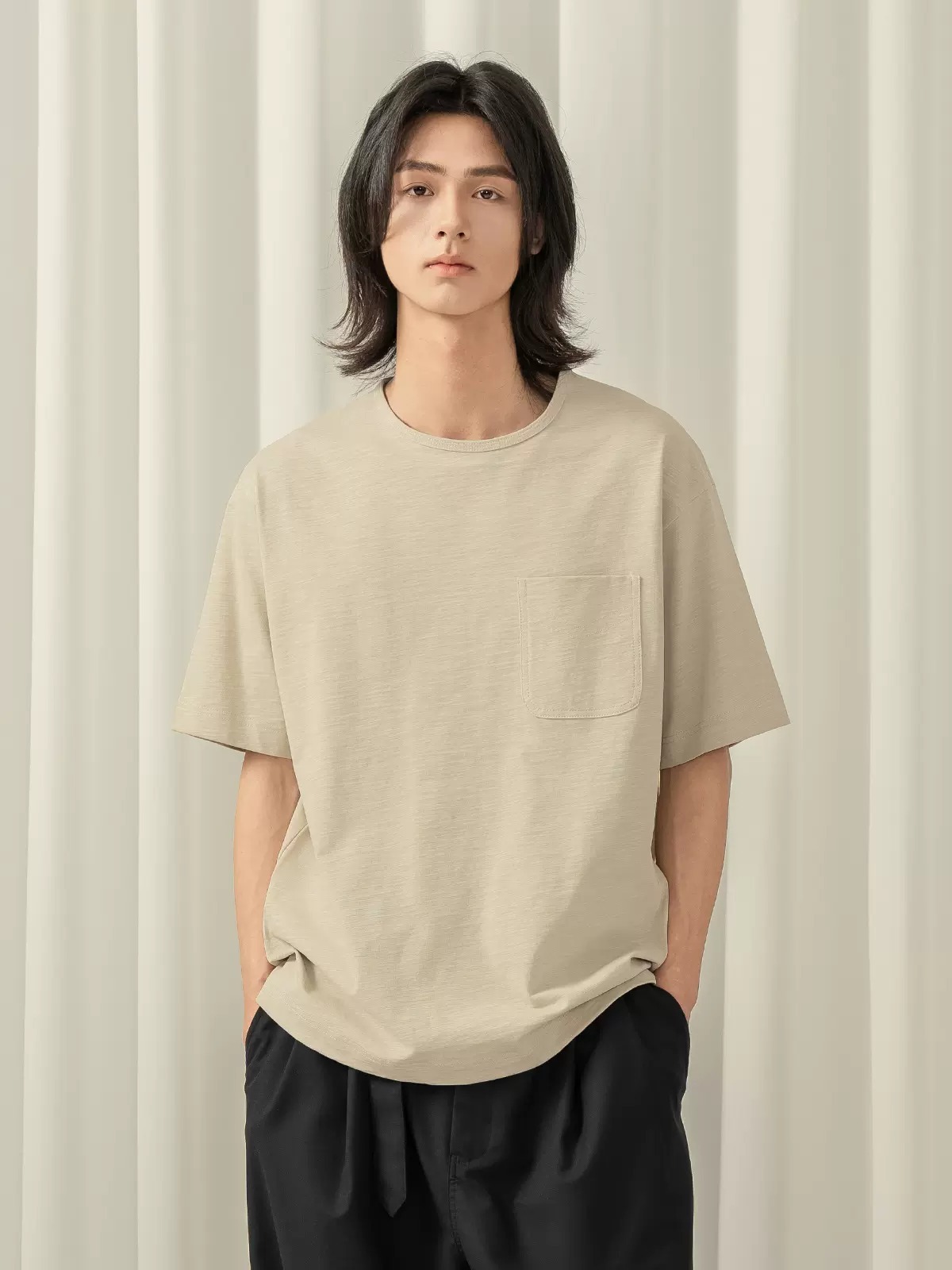 半片花瓣MoitiedePeta  口袋短袖復古日系休閒寬鬆透氣T