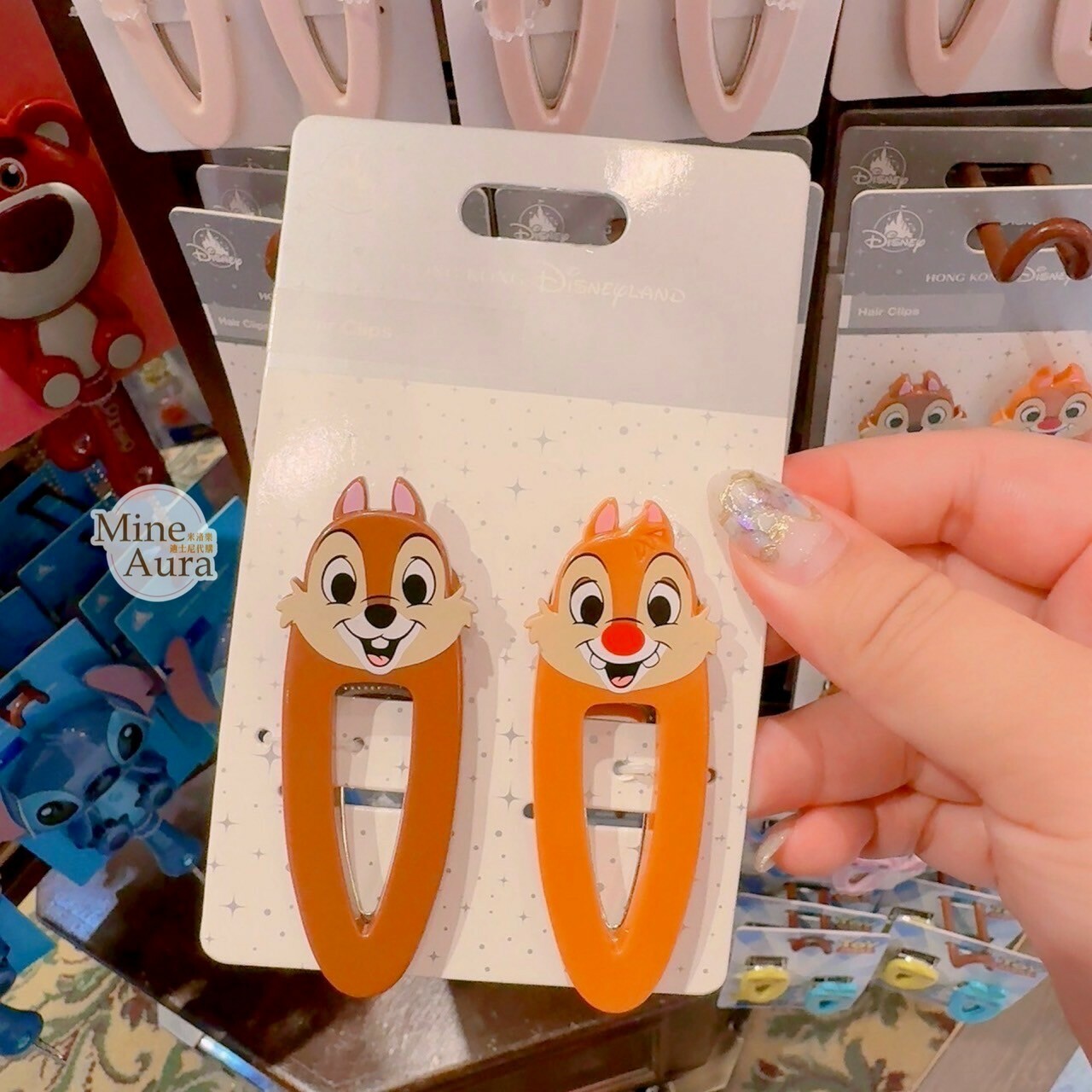 奇奇蒂蒂 Chip 'n Dale 大頭造型 髮夾 髮飾 2入組 -香港迪士尼樂園