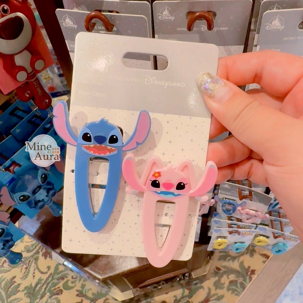 史迪奇 Stitch 安琪拉 Angel 大頭造型 髮夾 髮飾 2入組 星際寶貝 Lilo & Stitch -香港迪士尼樂園