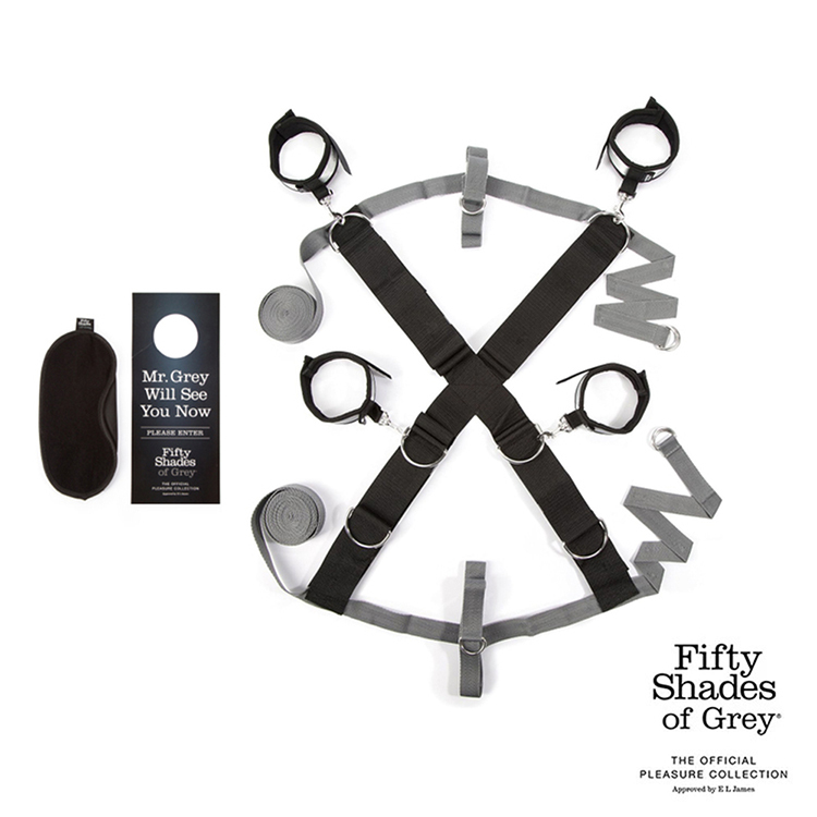 格雷的五十道陰影 黑銀床上束縛豪華套組